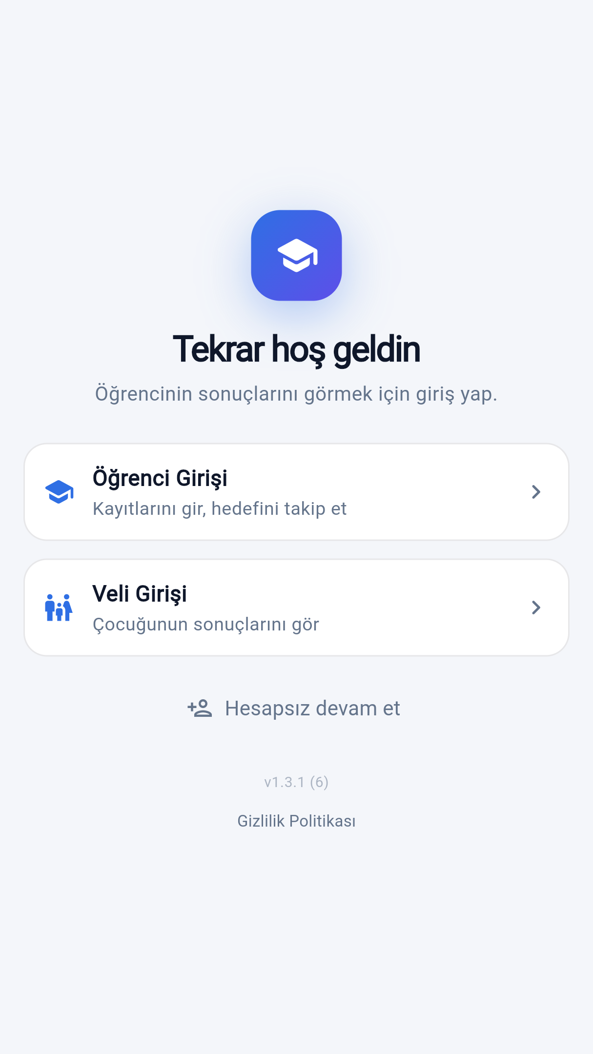 Giriş ekranı